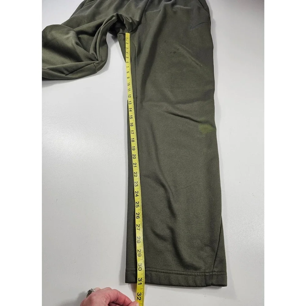 Nike fleece lined green warm sweatpants size XL men's (FLAWS)